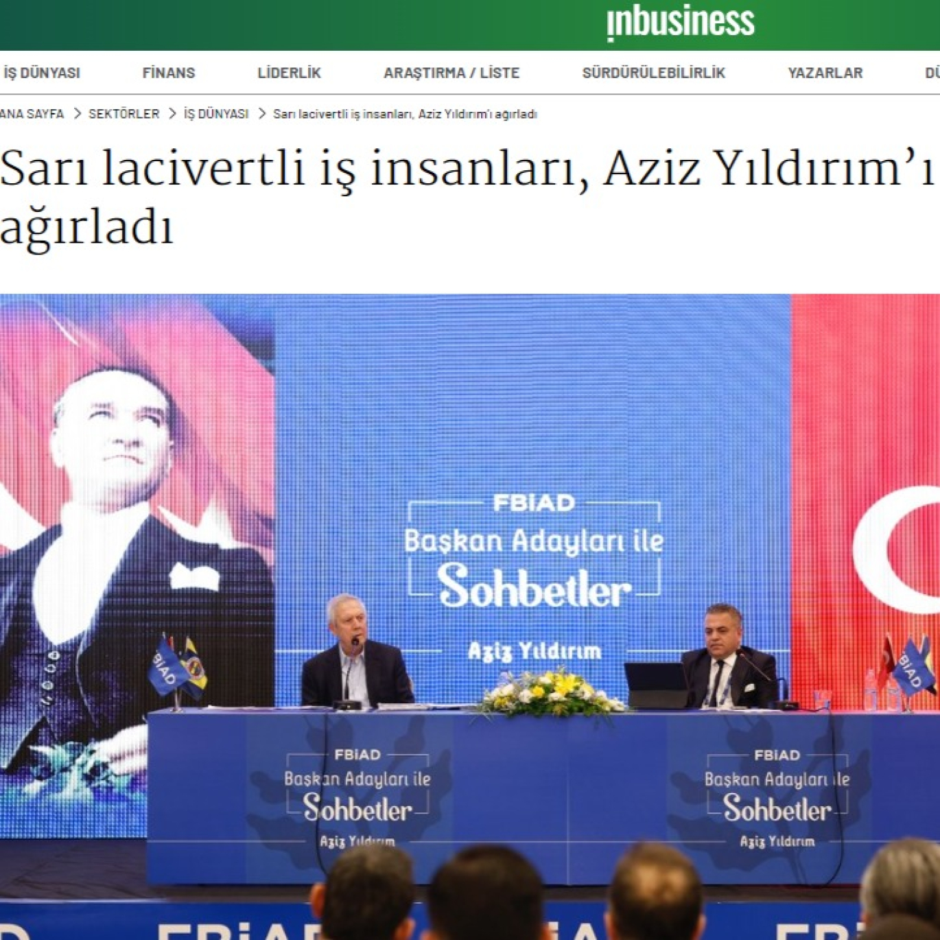 Sarı Lacivertli İş İnsanları, Aziz Yıldırım’ı Ağırladı