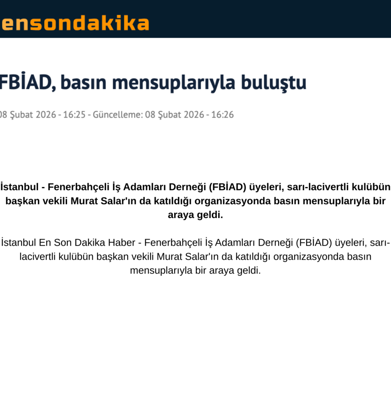 FBİAD Basın Mensuplarıyla Buluştu