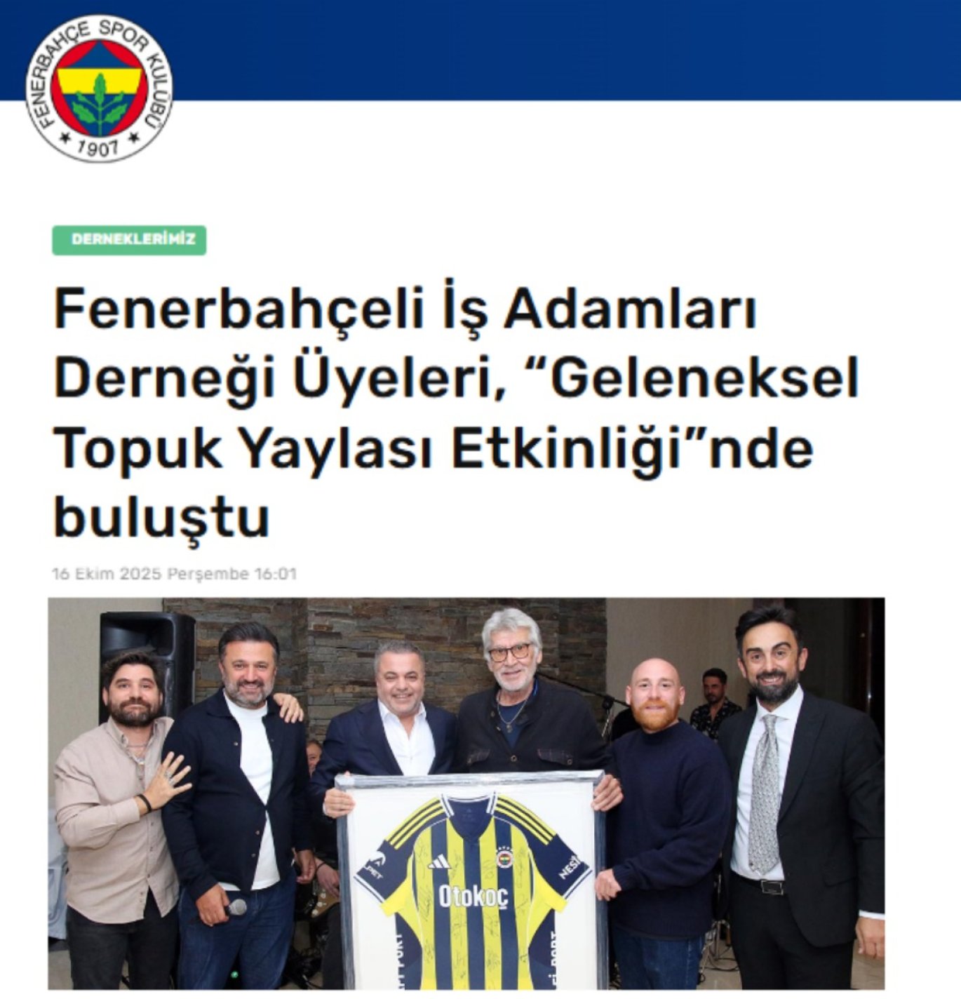 Fenerbahçeli İş Adamları Derneği Üyeleri, “Geleneksel Topuk Yaylası Etkinliği”nde buluştu
