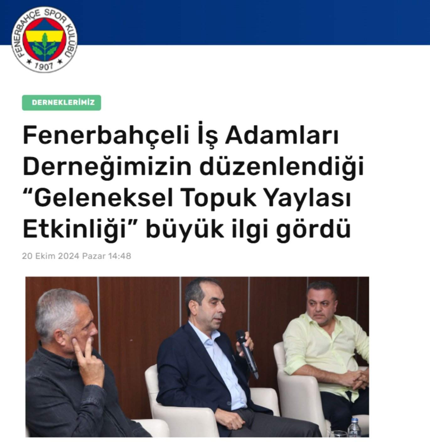 Fenerbahçeli İş Adamları Derneğimizin Düzenlendiği “Geleneksel Topuk Yaylası Etkinliği” Büyük İlgi Gördü