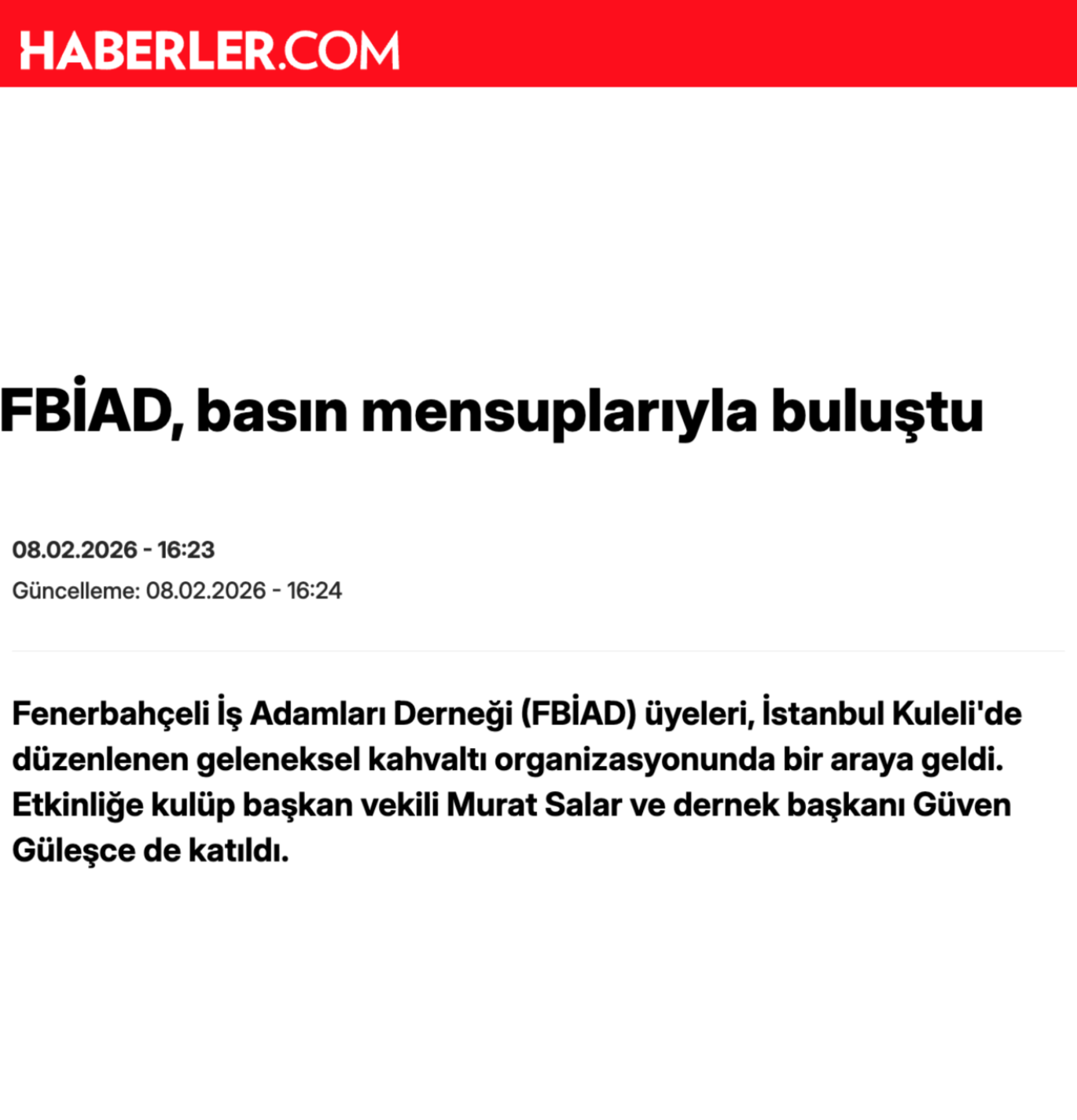 FBİAD, Basın Mensuplarıyla Buluştu!