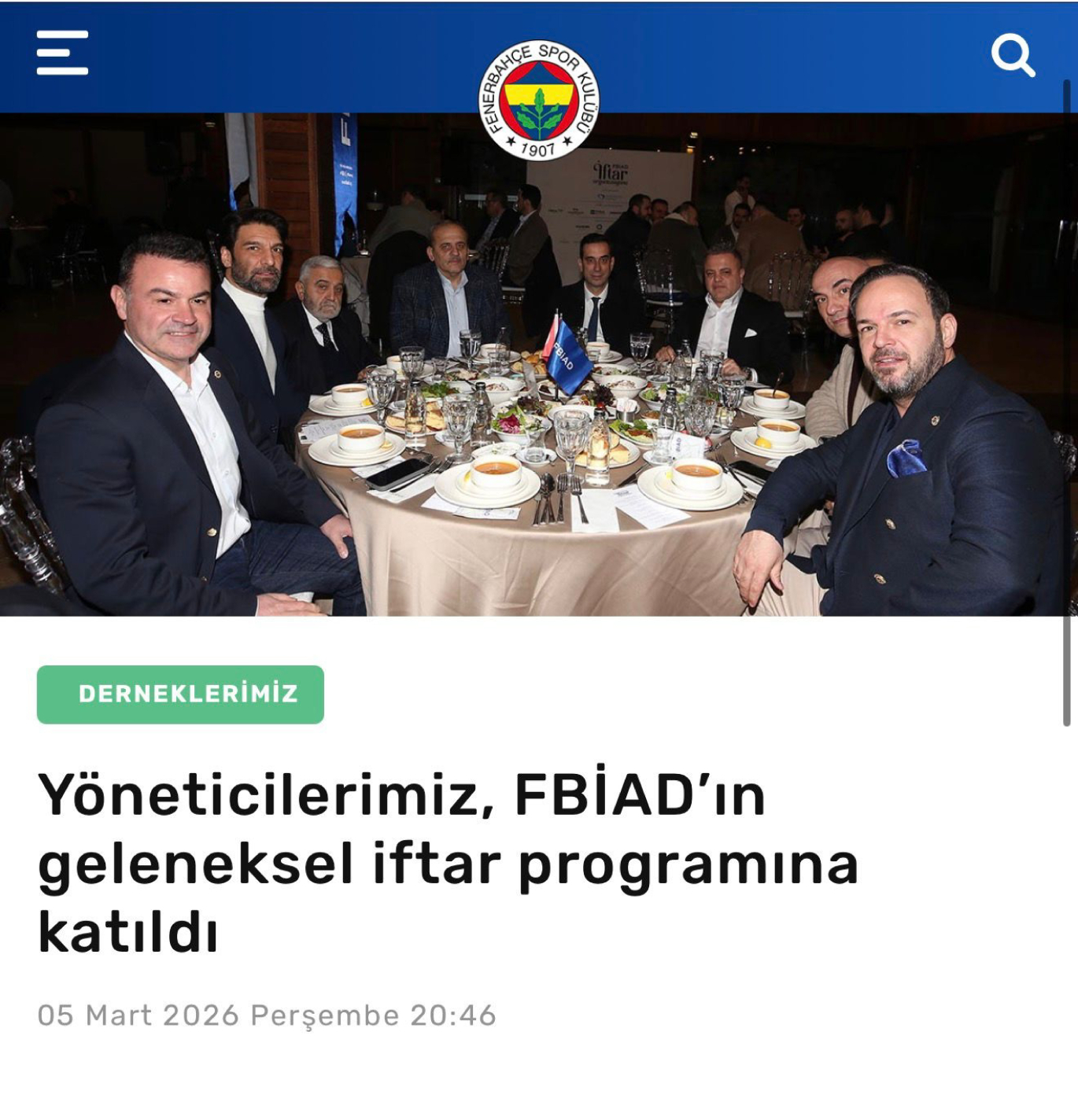 Yöneticilerimiz, FBİAD’ın geleneksel iftar programına katıldı!