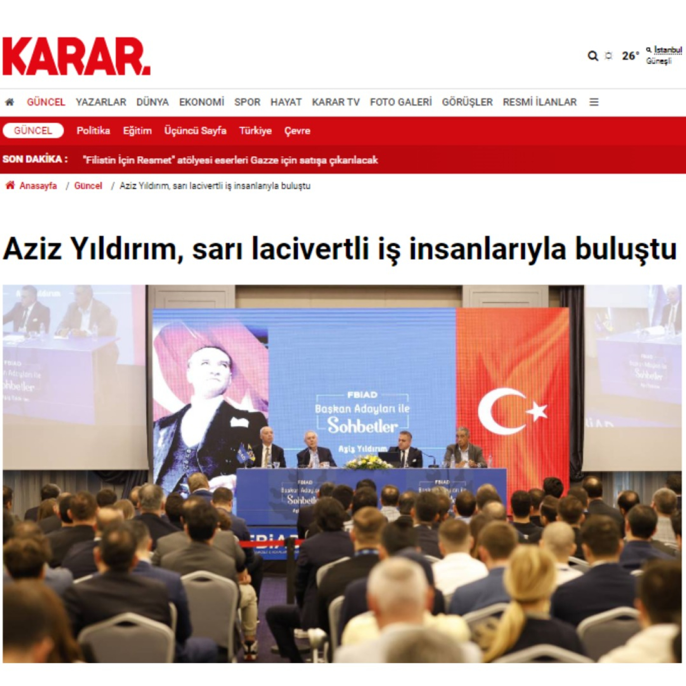 Aziz Yıldırım, Sarı Lacivertli İş İnsanlarıyla Buluştu