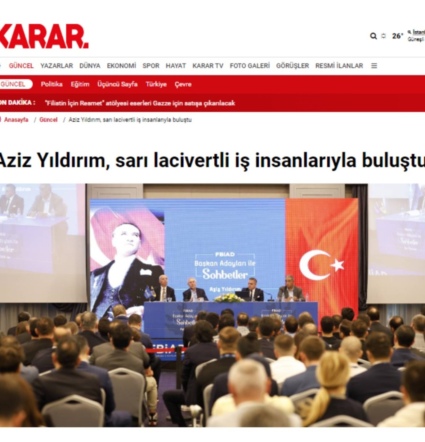 Aziz Yıldırım, Sarı Lacivertli İş İnsanlarıyla Buluştu